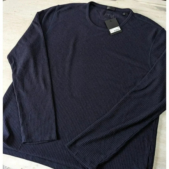 ATM Anthony Thomas Melillo Waffle Knit Long Sleeve Shirt Size XXL (MSRP $165) - Picture 2 of 4